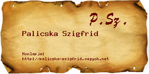 Palicska Szigfrid névjegykártya